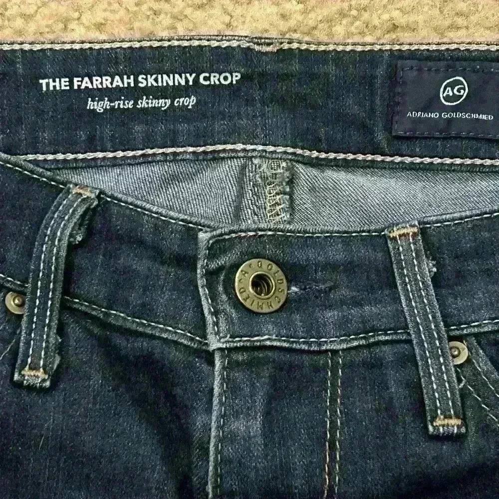 AG Jeans Women’s Size 24 Farrah High Rise Skinny Crop Dark Wash Jeans - Picture 5 of 10